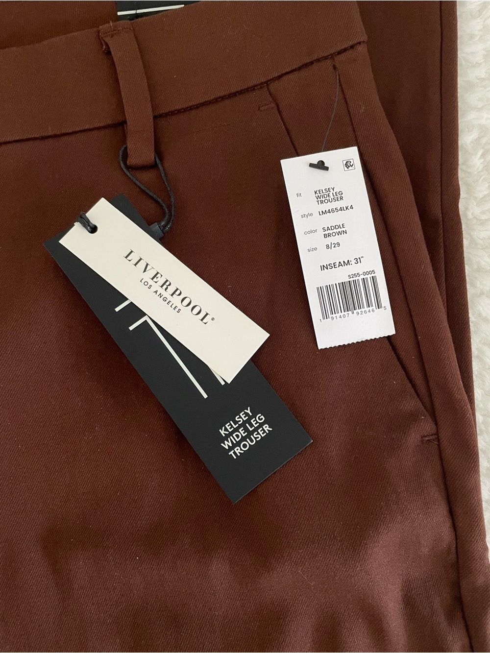 Liverpool | Kelsey Wide Leg Trouser in Saddle Brown | Women’s Pant | NWT - Picture 13 of 15